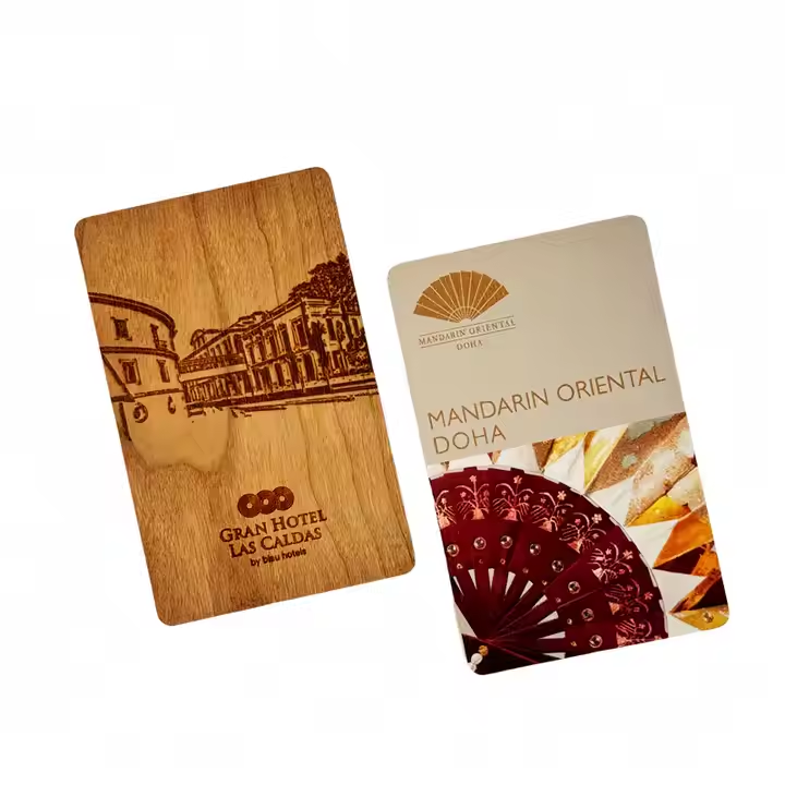 High Quality Customized Wooden RFID Hotel Key Card F08 1k Ultralight Ev1 Wooden Key Cards