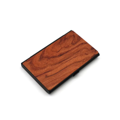 Laser Engraving LOGO Wooden Business Card Holder Natural Walnut Pocket Name Card Case