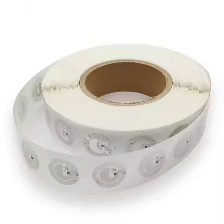 Cheaper 13.56mhz Round Programmable NTAG 213 Dia 20mm Roll Wet Inlay NFC Smart Sticker Tag