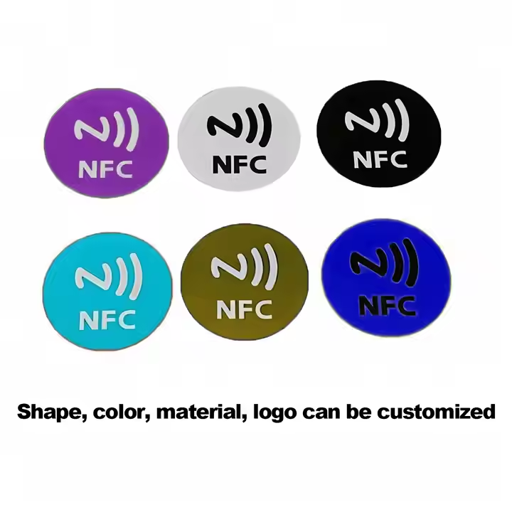 Free Sample 13.56MHz Nfc Chip NTAG215 Nfc Sticker/Label/Tag Custom logo Nfc Sticker Protocol Iso14443a Tag