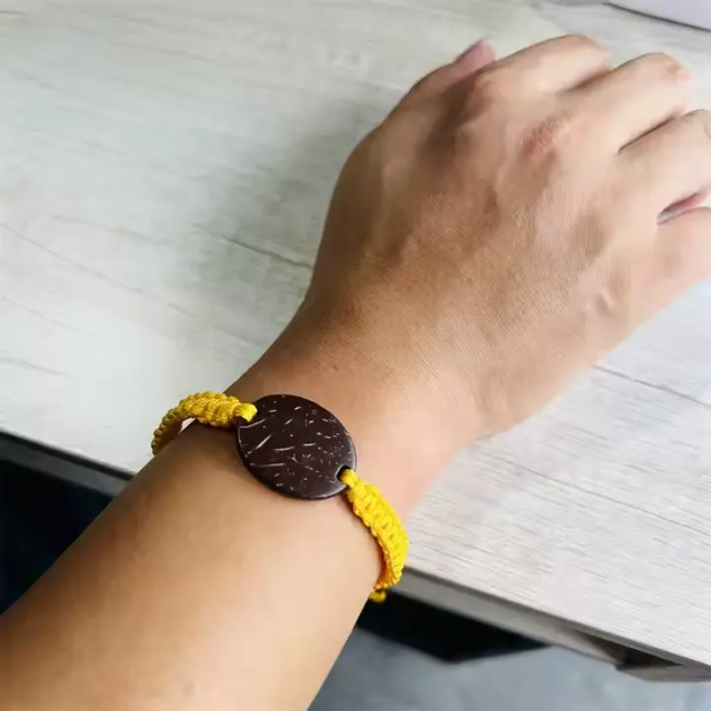 Customized Reusable RFID Wristband – Fabric Bracelet with Wood NFC Tag