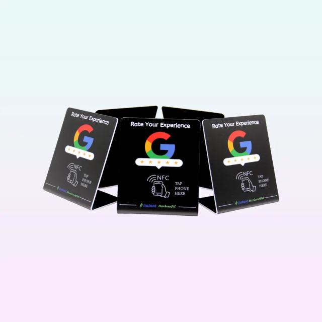 Custom Google Review NFC Table Stand Google Social Media Review Nfc Google Review Acrylic Stand