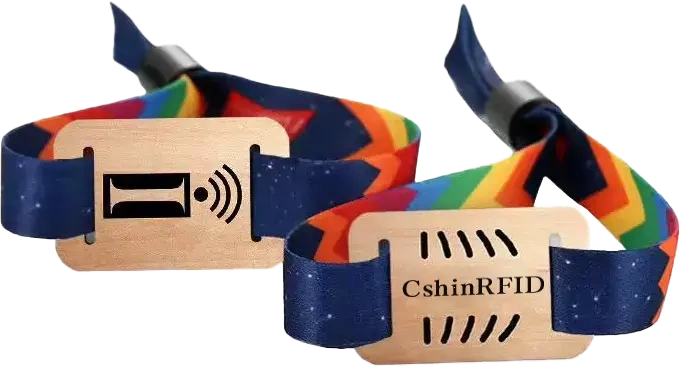 RFID NFC Event Wristband Wood Bamboo Tag Card Woven Wrist Band Bracelet for Access Control Music Festival