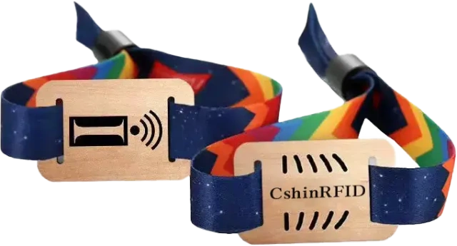 RFID NFC Event Wristband Wood Bamboo Tag Card Woven Wrist Band Bracelet for Access Control Music Festival
