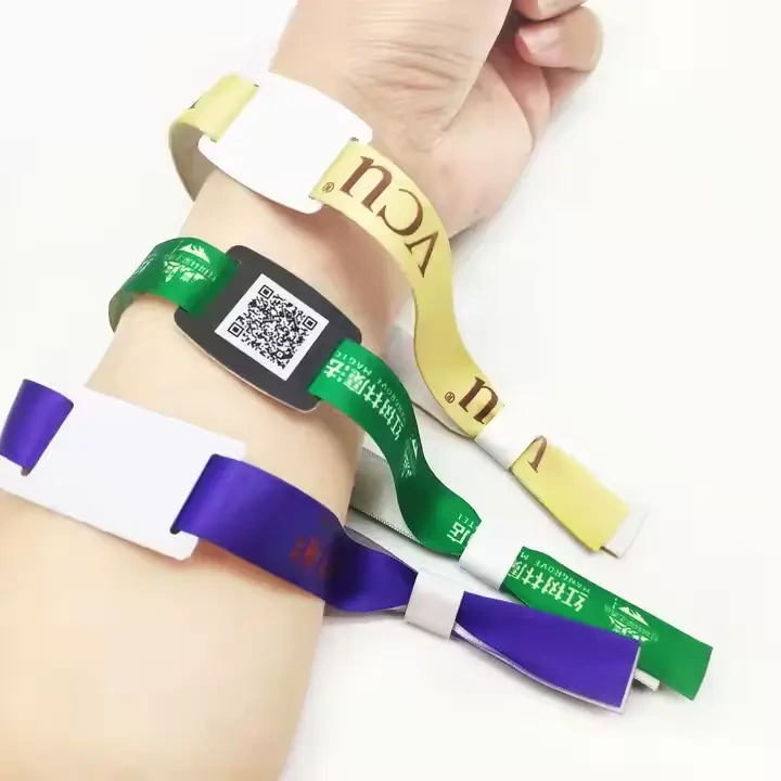 Custom RFID Fabric Bracelet With NFC Chip and QR – RFID Wristbands for Events