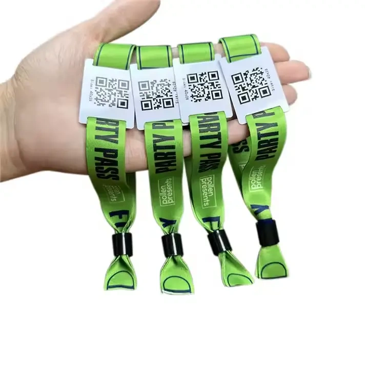 Custom RFID Fabric Bracelet With NFC Chip and QR – RFID Wristbands for Events