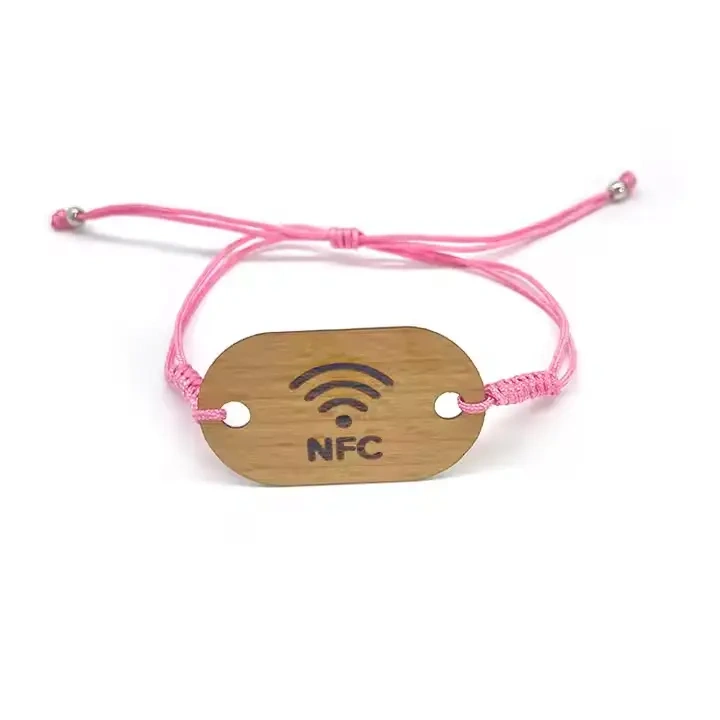 13.56mhz Smart Entrance E-ticket Customized Bracelet NFC Bracelet 134.2Khz Dustproof RFID Wood Wristband