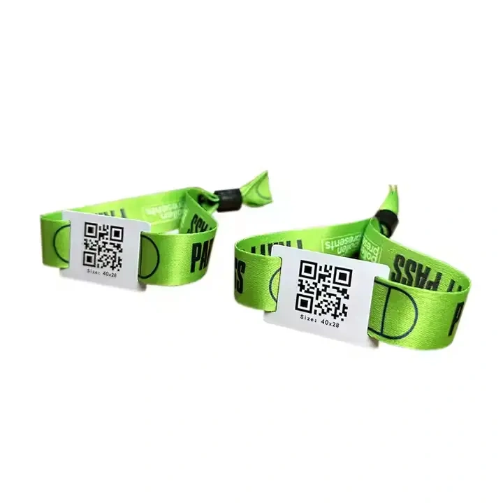 Custom RFID Fabric Bracelet With NFC Chip and QR – RFID Wristbands for Events