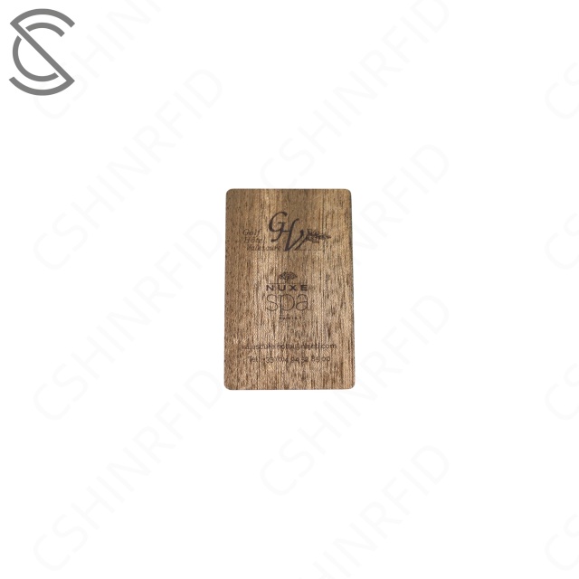 CR80 Customized Printing NFC RFID Wooden Sapele Black Walnut Eco-Friendly Card for Access Control Keycard
