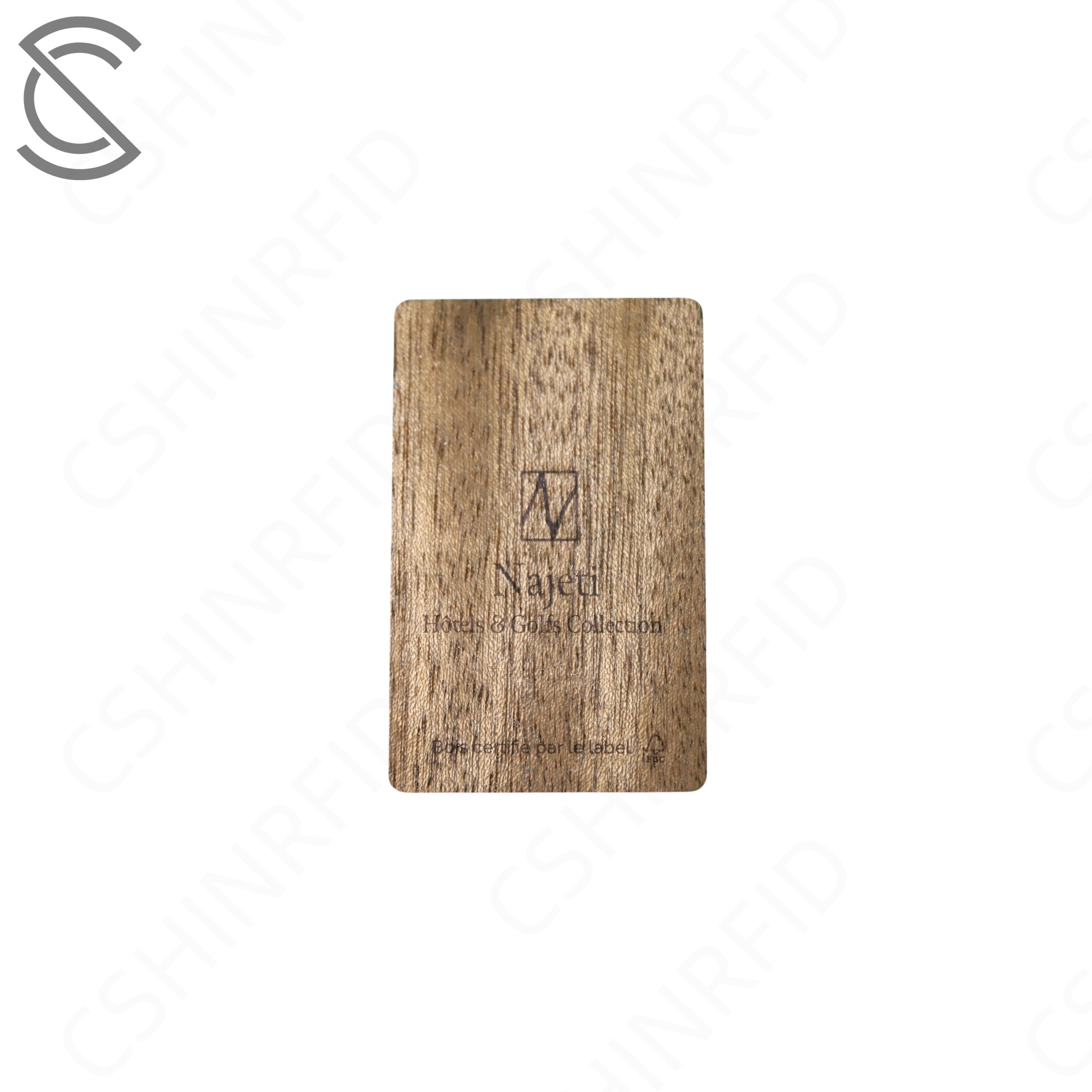 CR80 Customized Printing NFC RFID Wooden Sapele Black Walnut Eco-Friendly Card for Access Control Keycard