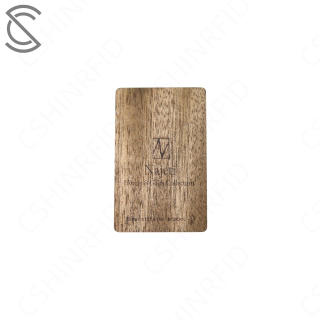 CR80 Customized Printing NFC RFID Wooden Sapele Black Walnut Eco-Friendly Card for Access Control Keycard