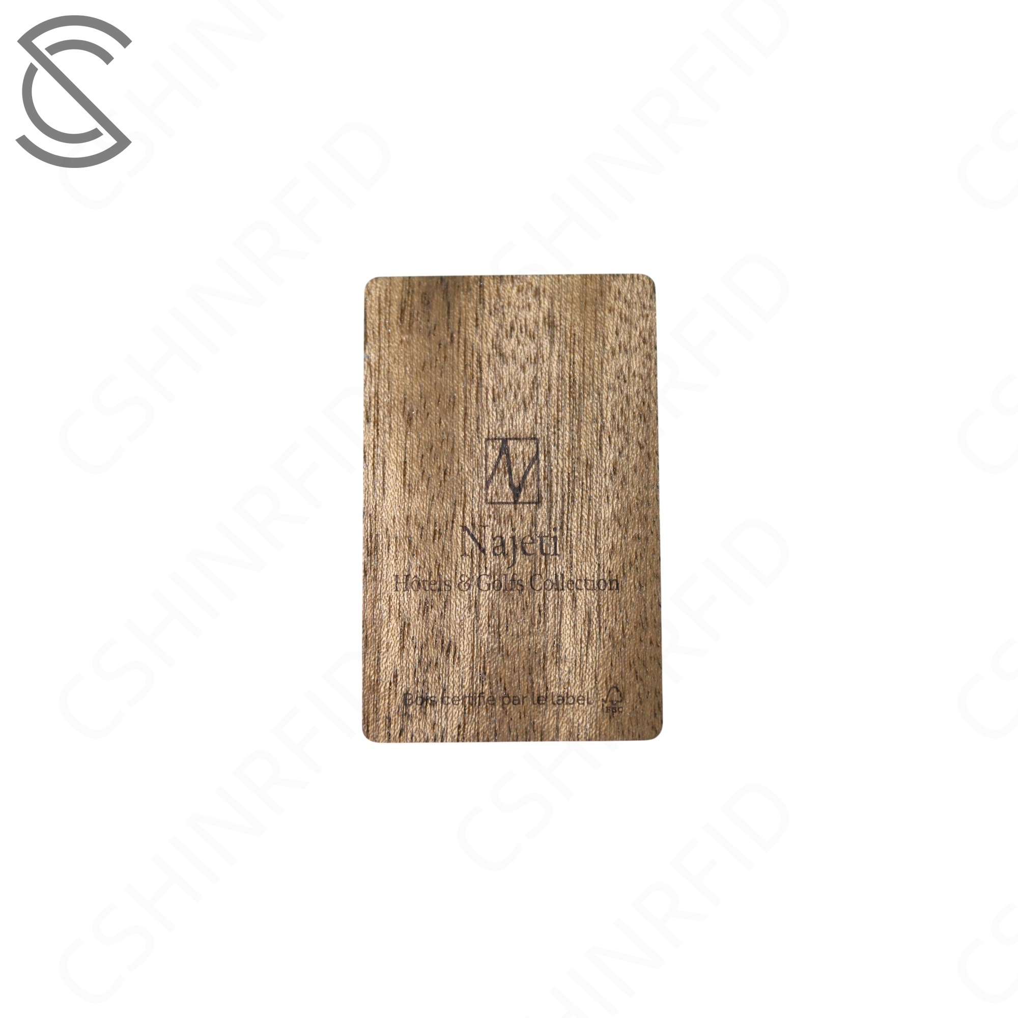 CR80 Customized Printing NFC RFID Wooden Sapele Black Walnut Eco-Friendly Card for Access Control Keycard