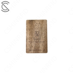 CR80 Customized Printing NFC RFID Wooden Sapele Black Walnut Eco-Friendly Card for Access Control Keycard