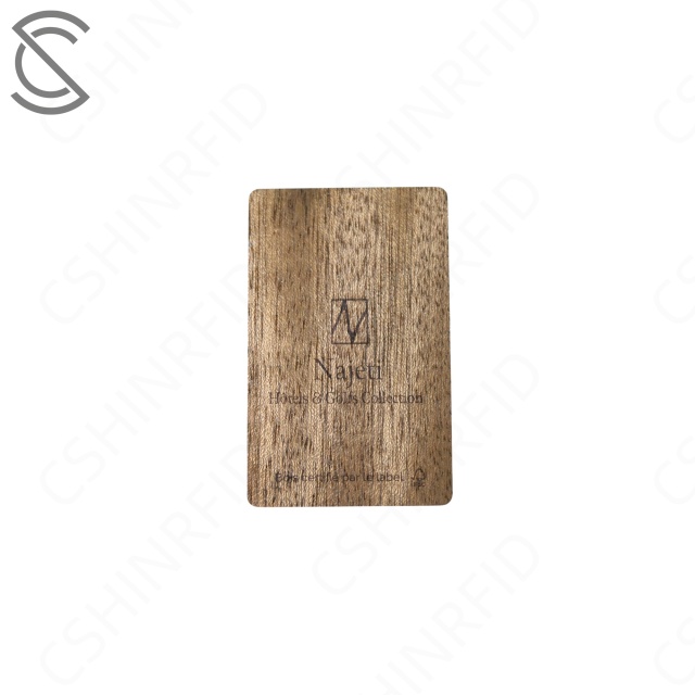 CR80 Customized Printing NFC RFID Wooden Sapele Black Walnut Eco-Friendly Card for Access Control Keycard