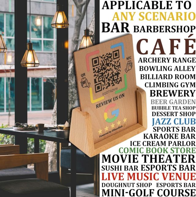 Whole-sale Custom Wood Display Stand NFC Chip QR Code for Easy Customer Reviews Boost Small Business No App