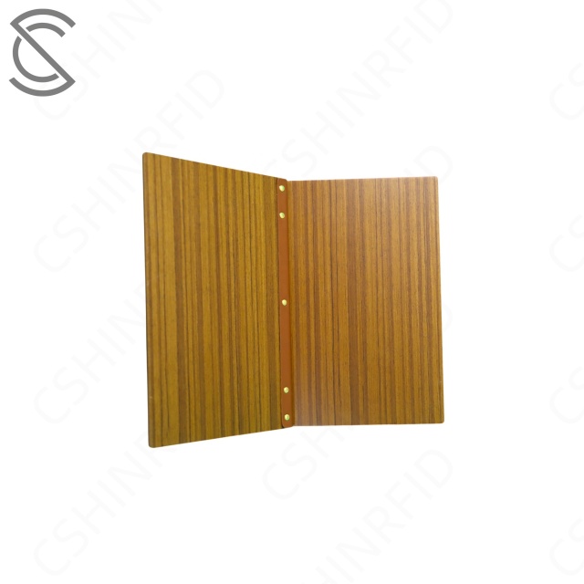 Wholesale Eco-friendly IP67 Waterproof Premium Custom Engraved Logo A4/A5 Wood Grain Menu Screw Post Binding for Cafe