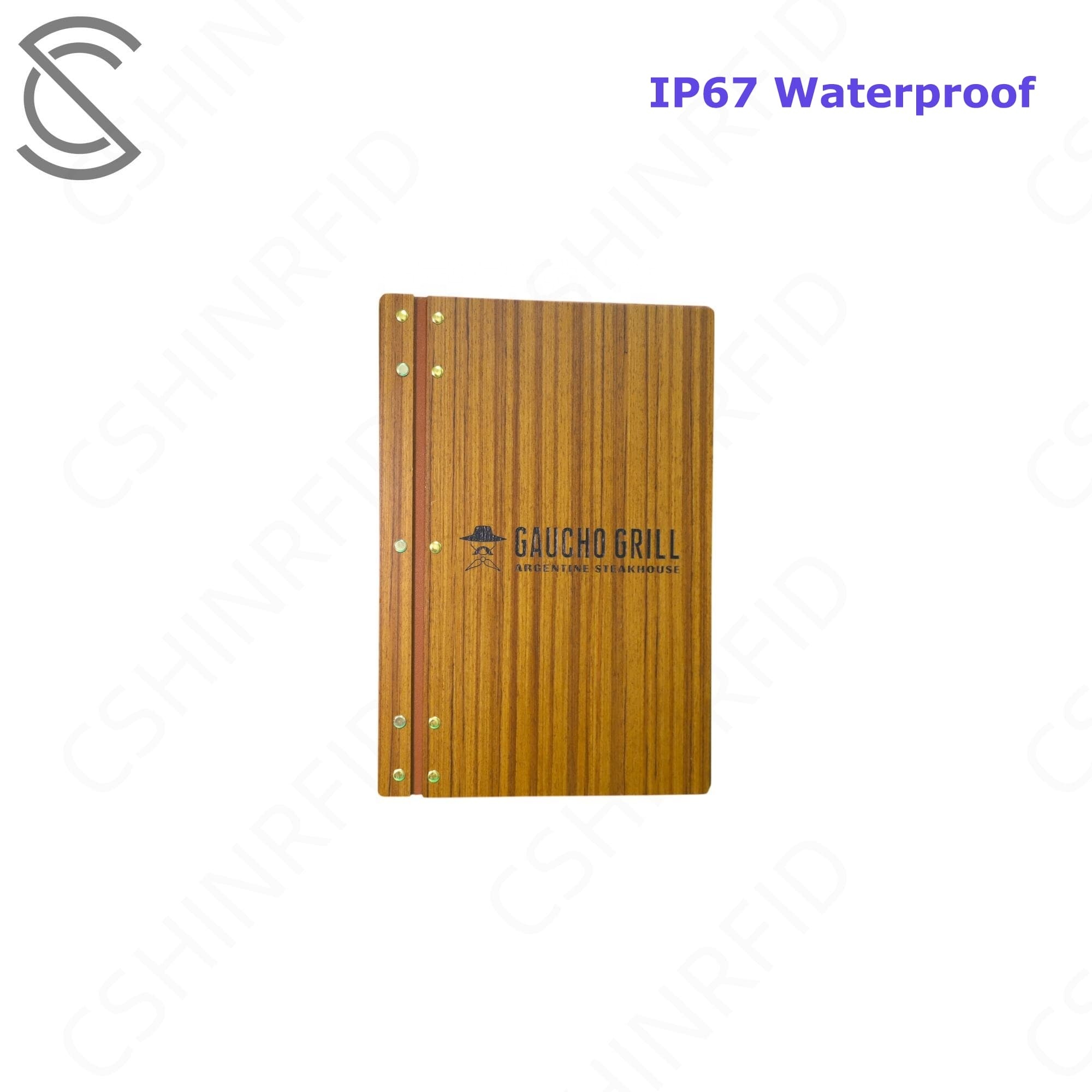 Wholesale Eco-friendly IP67 Waterproof Premium Custom Engraved Logo A4/A5 Wood Grain Menu Screw Post Binding for Cafe
