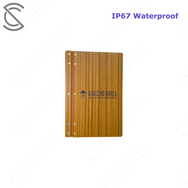 Wholesale Eco-friendly IP67 Waterproof Premium Custom Engraved Logo A4/A5 Wood Grain Menu Screw Post Binding for Cafe