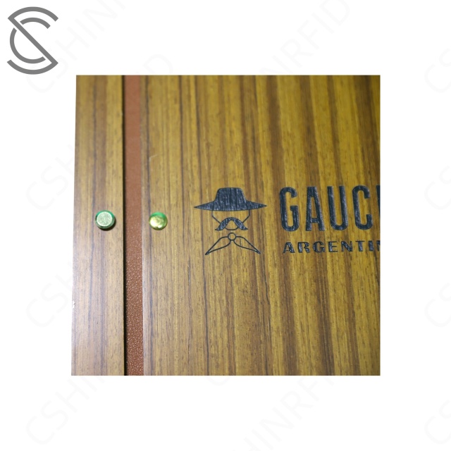 Wholesale Eco-friendly IP67 Waterproof Premium Custom Engraved Logo A4/A5 Wood Grain Menu Screw Post Binding for Cafe