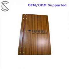 Wholesale Eco-friendly IP67 Waterproof Premium Custom Engraved Logo A4/A5 Wood Grain Menu Screw Post Binding for Cafe