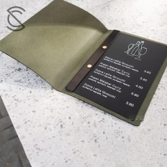 Cost-effective Hotel Restaurant Imitation Leather Menu Clip Ordering Record Book with Independent Packaging