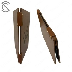 Cross-border Hot Items High-end Eco-friendly Premium Waterproof Walnut Vintage Menu Plywood Hotel Service Guide Cafe Clip Book