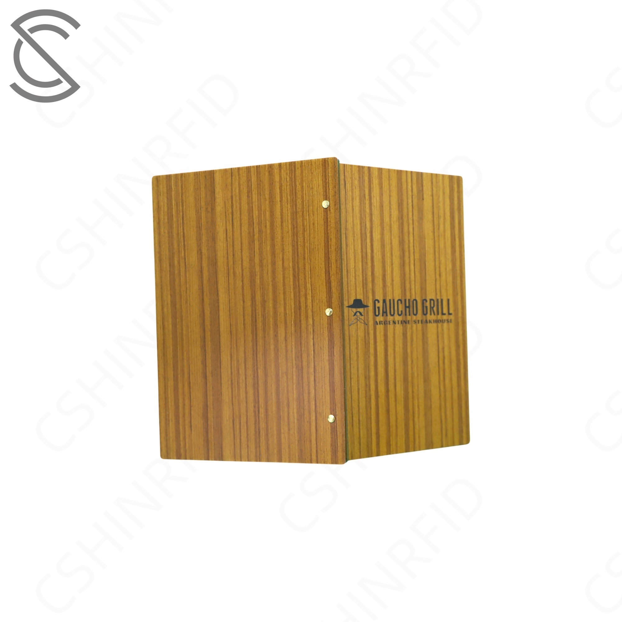 Wholesale Eco-friendly IP67 Waterproof Premium Custom Engraved Logo A4/A5 Wood Grain Menu Screw Post Binding for Cafe