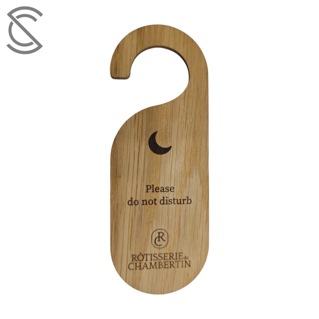 Wooden Do Not Disturb Door Hanger for Hotel Custom Printed Welcome Sign Eco-Friendly Natural Wood Craft