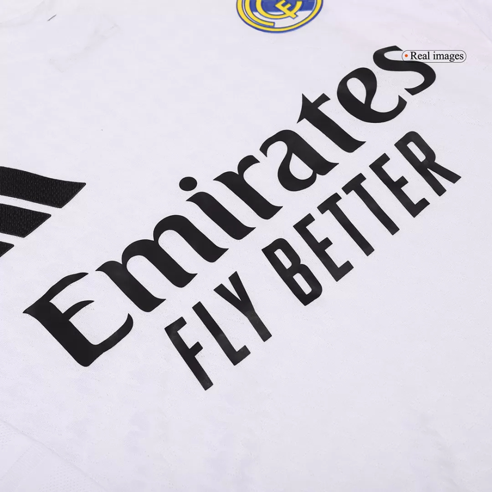 Real Madrid Authentic Soccer Jersey Home Long Sleeve Shirt 2024/25