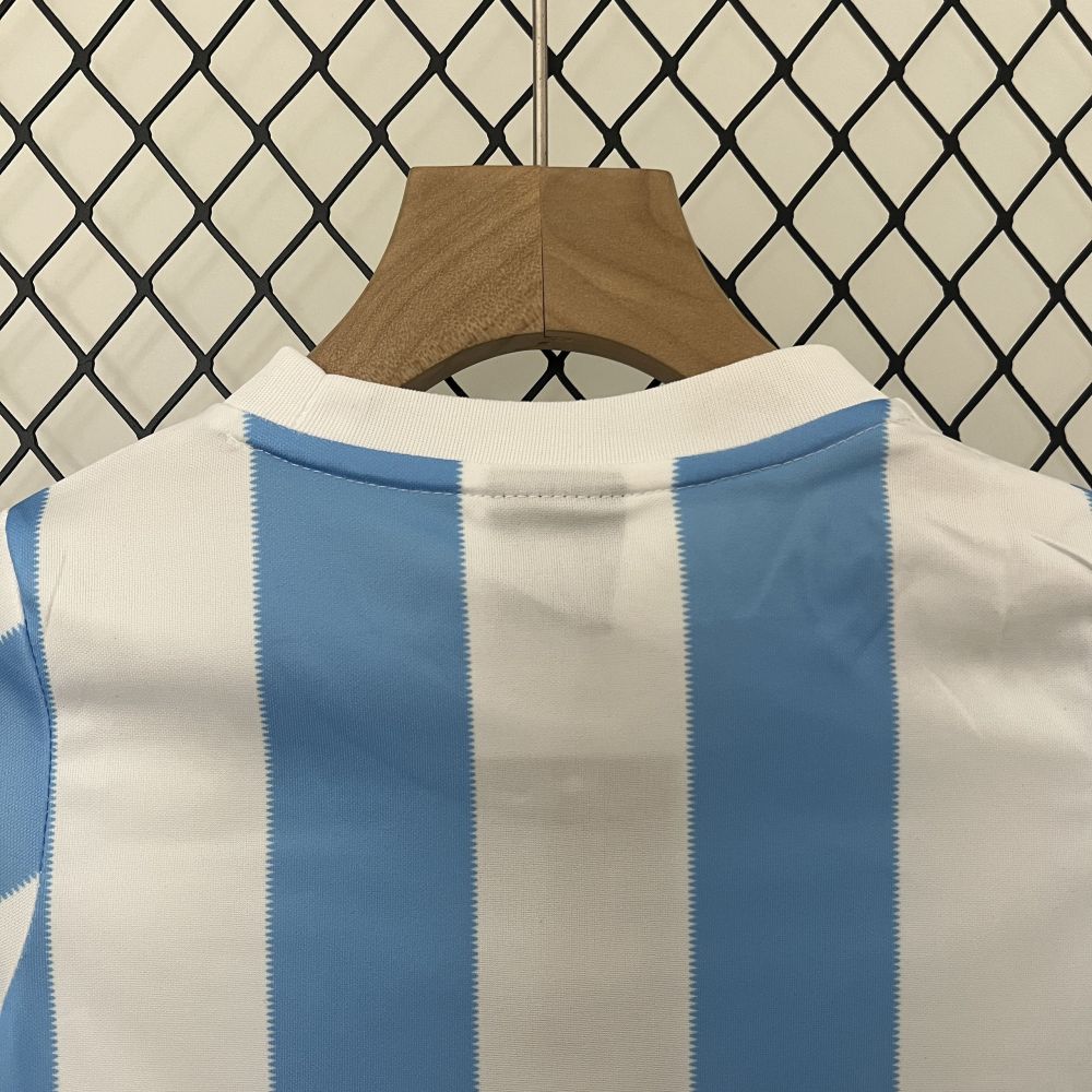 Argentina Retro Home Soccer Uniform Kids Kit Jersey+Shorts 1986