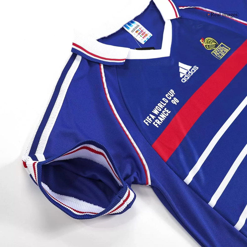 France Retro Soccer Jersey Home Custom Shirt World Cup 1998