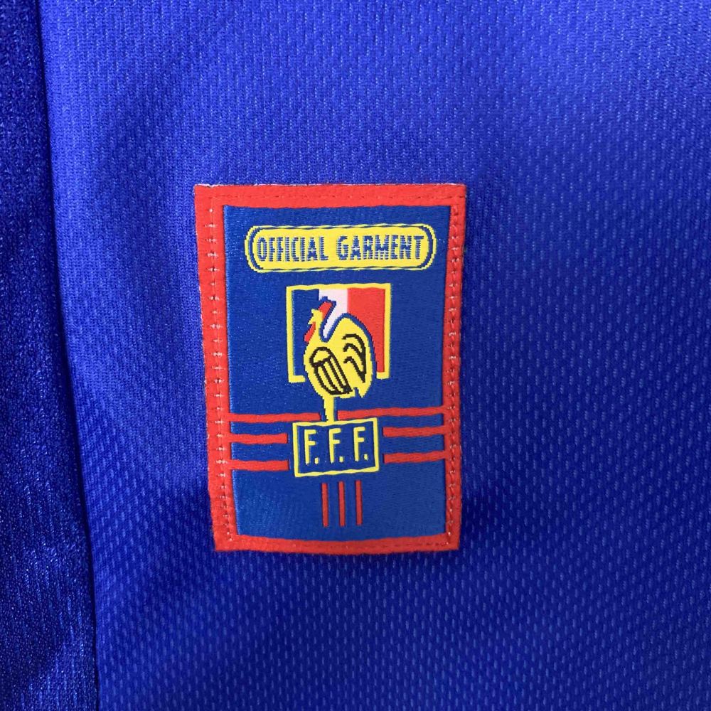 France Retro Soccer Jersey Home Long Sleeve Custom Shirt World Cup 1998