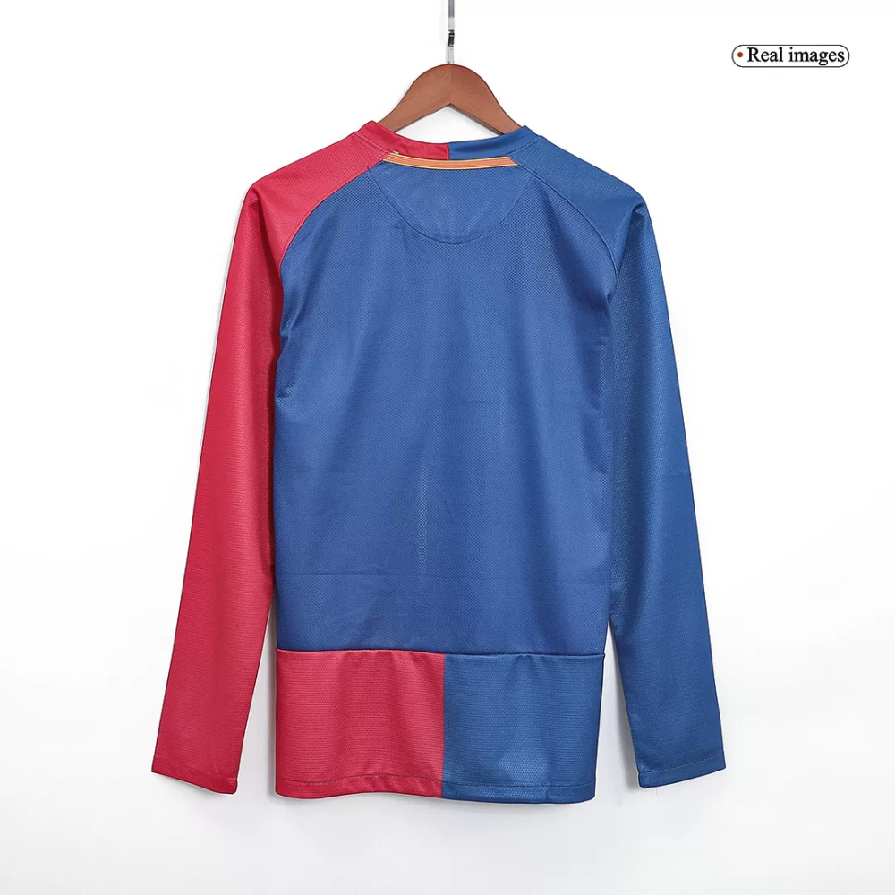Barcelona Retro Jersey Home Soccer Shirt Long Sleeve 2008/09 - UCL