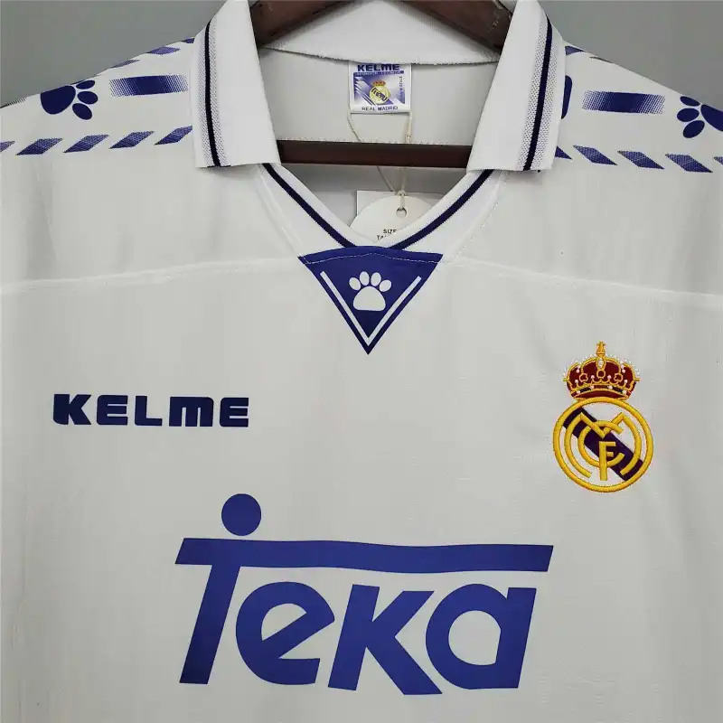 Real Madrid Retro Jersey Home Custom Soccer Shirt 1996-97