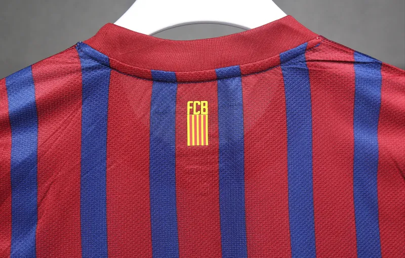 Authentic Barcelona Retro Jersey Home Long Sleeve Soccer Shirt 2011-12
