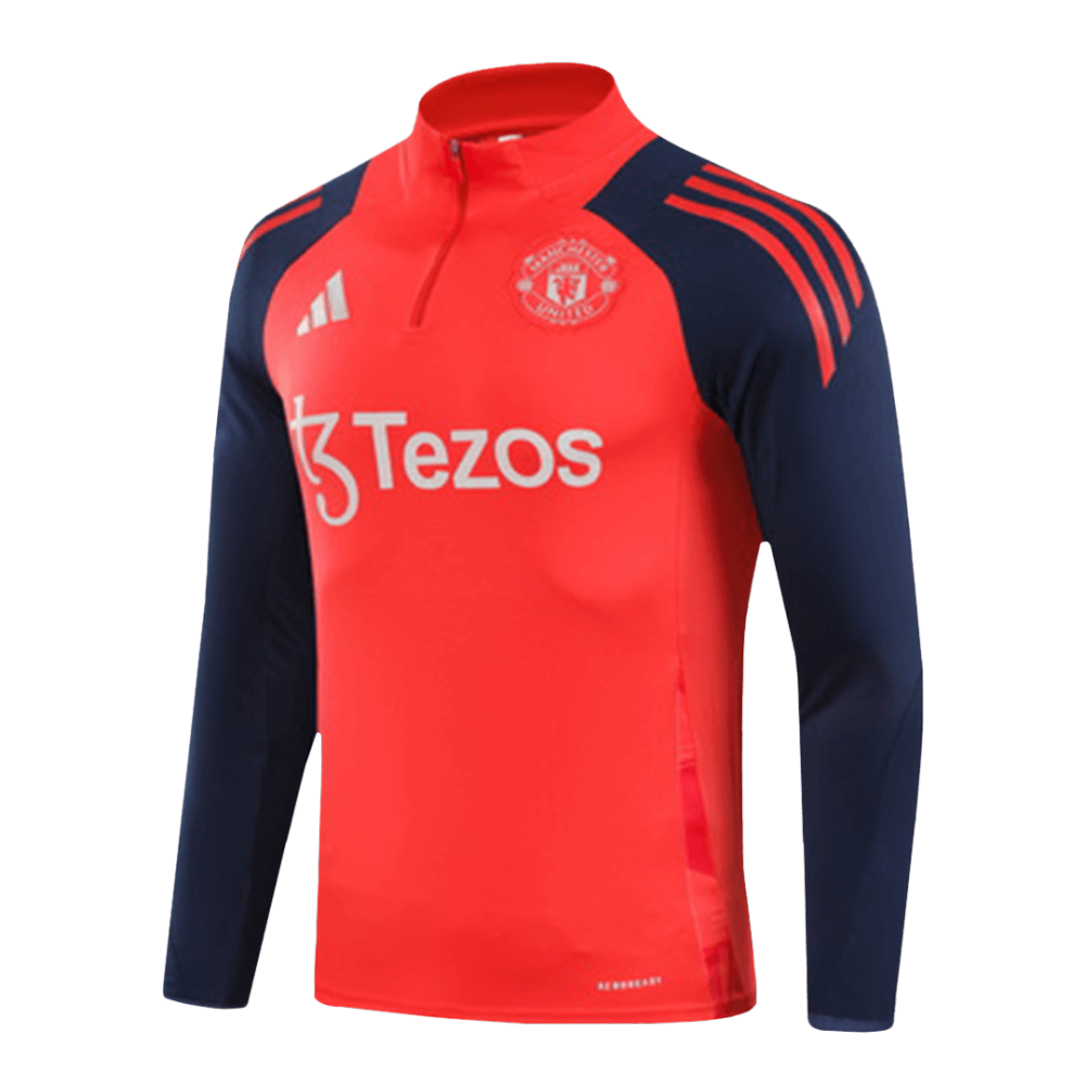 Manchester United 1/2 Zipper Sweat Kit (Top+Pants) Red 2024/25