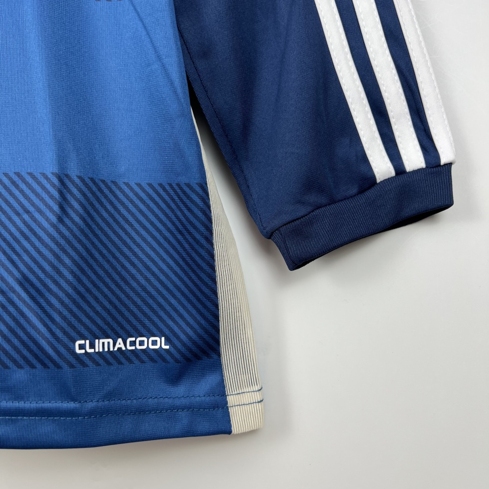 Argentina Retro Jersey Custom Away Long Sleeve Football Jersey 2014