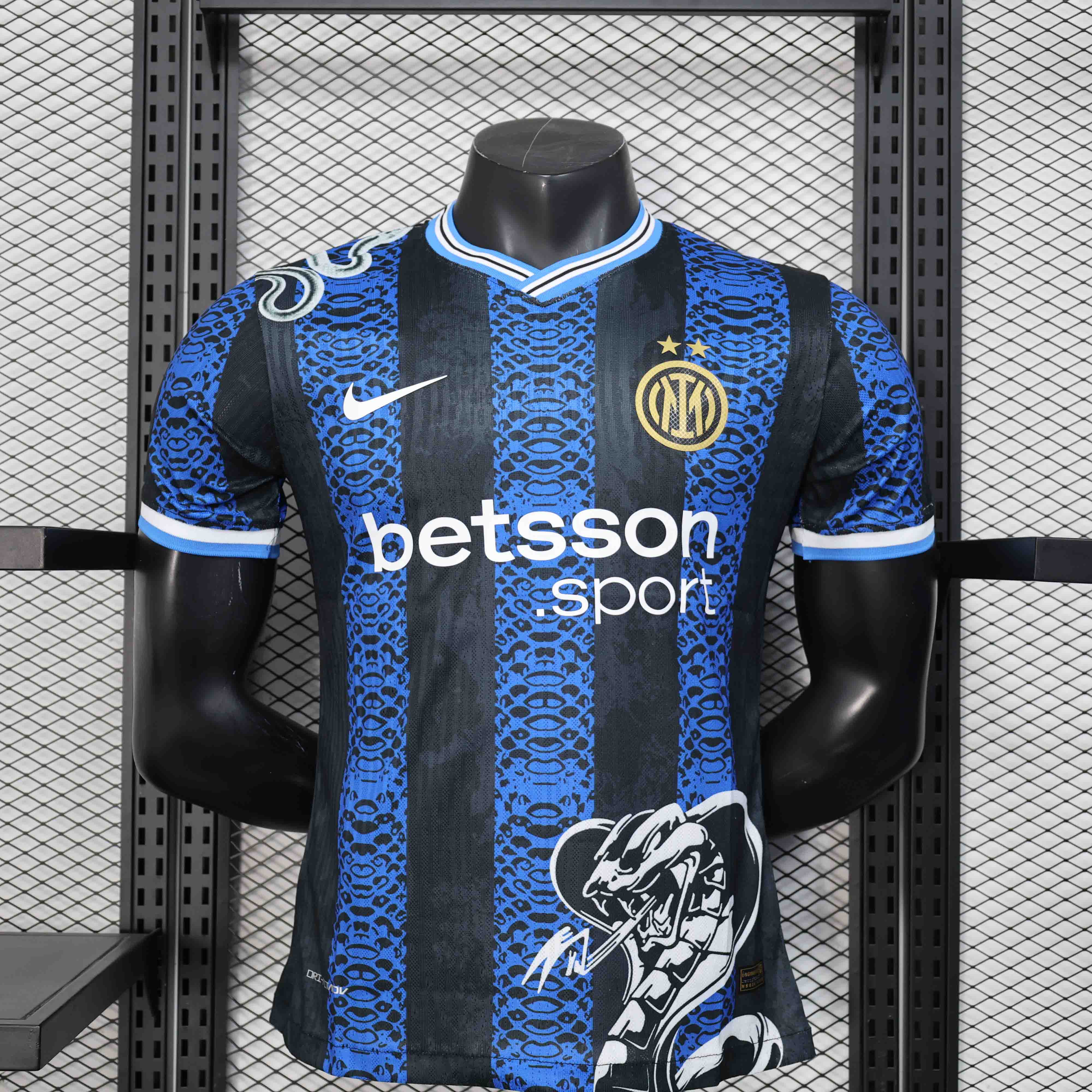 Authentic Soccer Jersey Inter Milan Snake Special Edition Shirt 2025/26 in Black&Blue