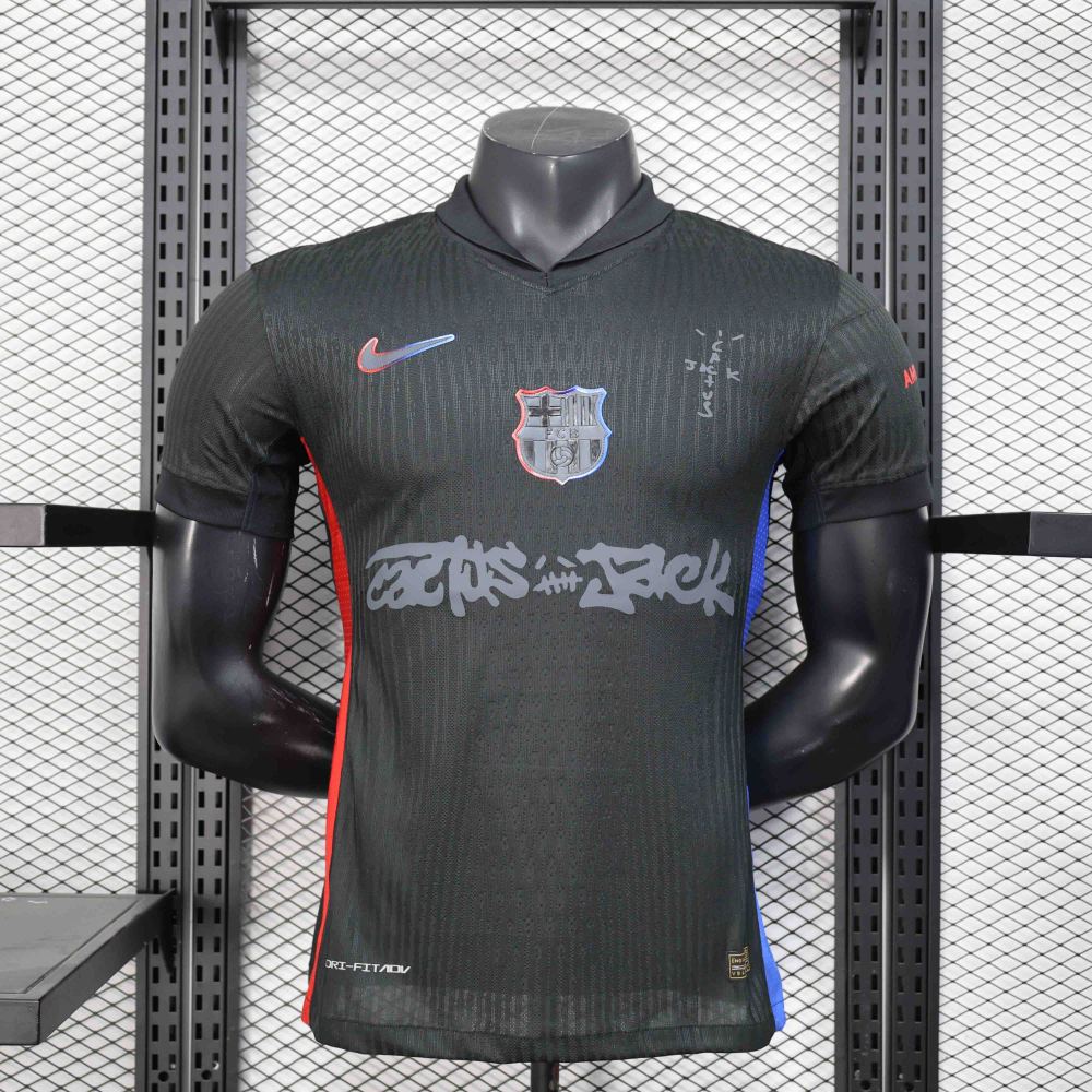 Authentic Soccer Jersey Barcelona Away x Travis Scott Shirt 2024/25