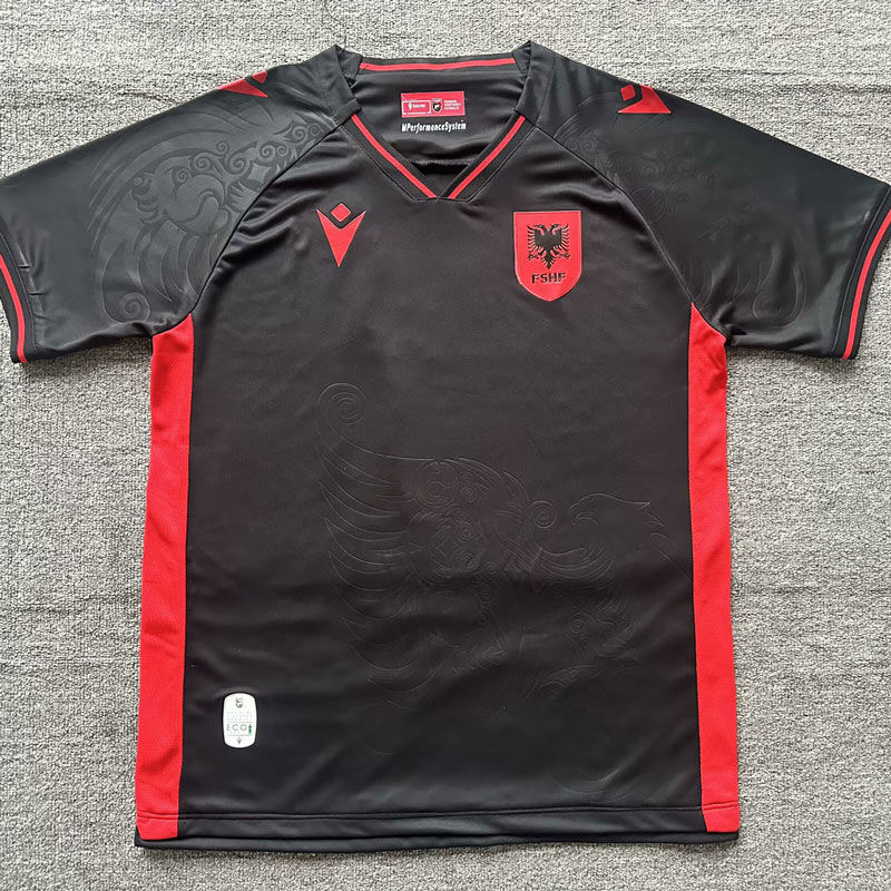 Albania Third Away Soccer Jersey Custom Shirt 2025-26 in Black