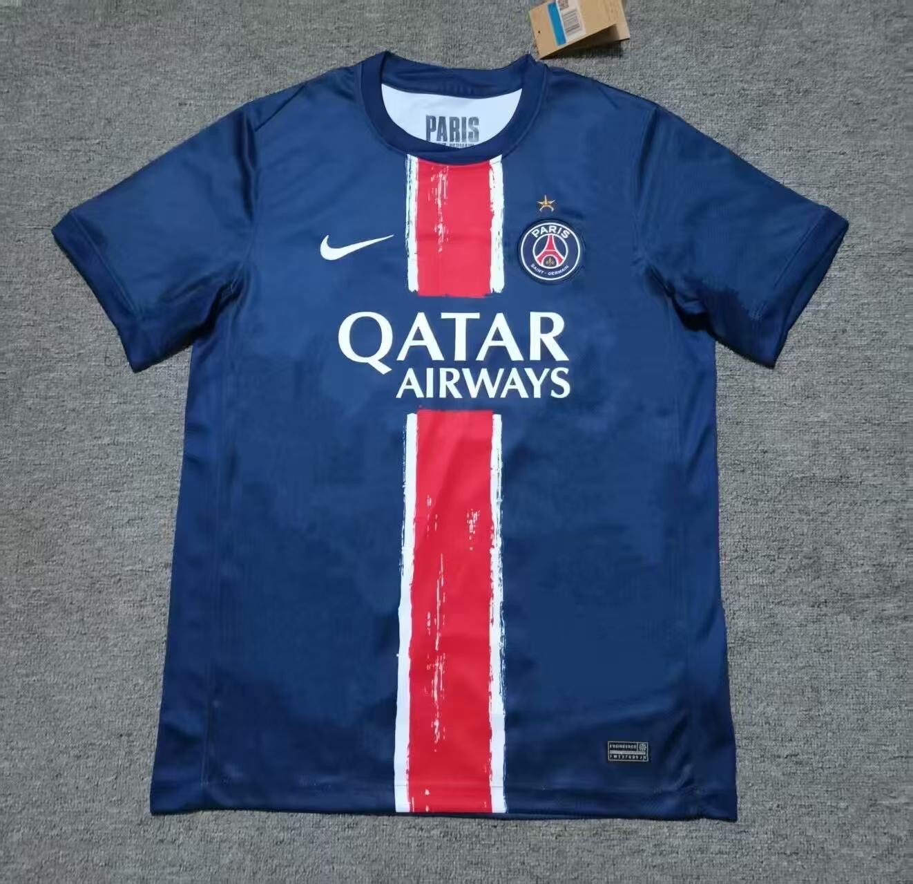PSG Soccer Jersey Home X Champions of Europe Custom Shirt 2024/25 - with Star in Navy
