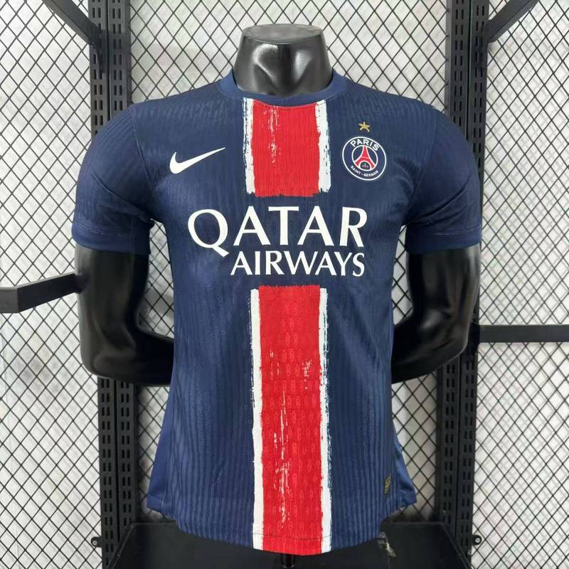 Authentic Soccer Jersey PSG Home X Champions of Europe Shirt 2024/25 - with Star in Navy
