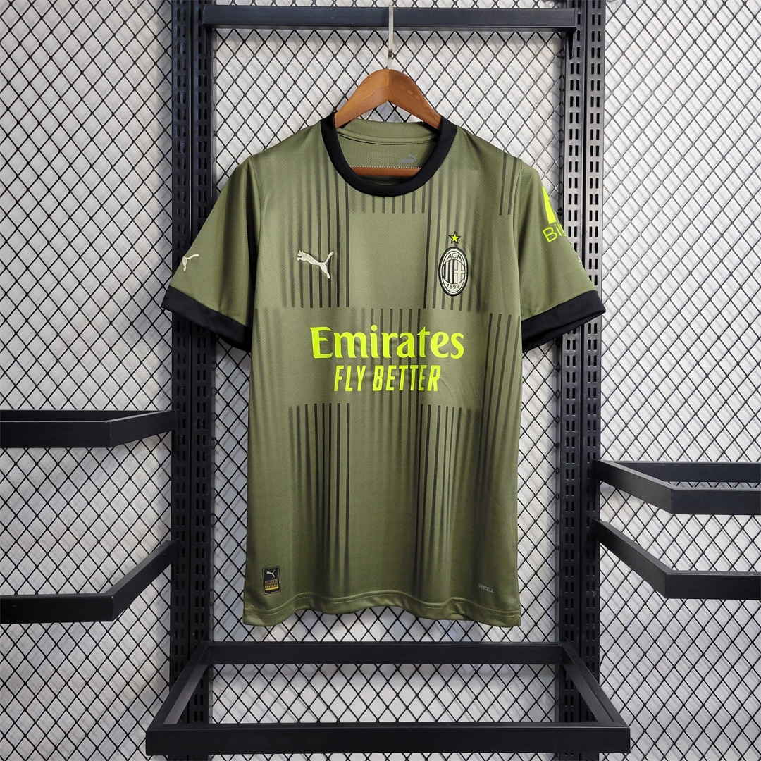 AC Milan Retro Soccer Jersey Third Away Custom Shirt 2022/23 in Gray