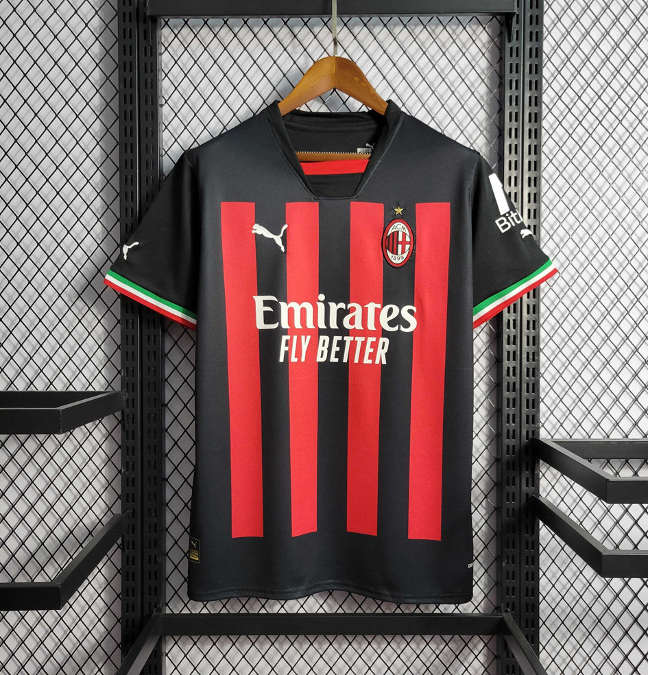 AC Milan Retro Soccer Jersey Home Custom Shirt 2022/23 in Red&Black