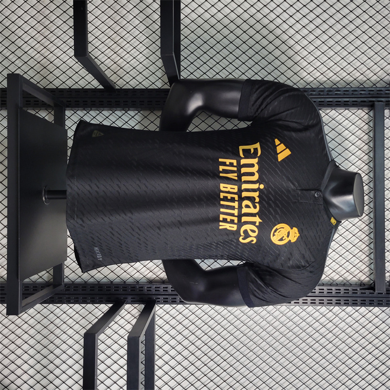 Real Madrid Authentic Soccer Jersey Third Away Shirt 2023/24 in Black