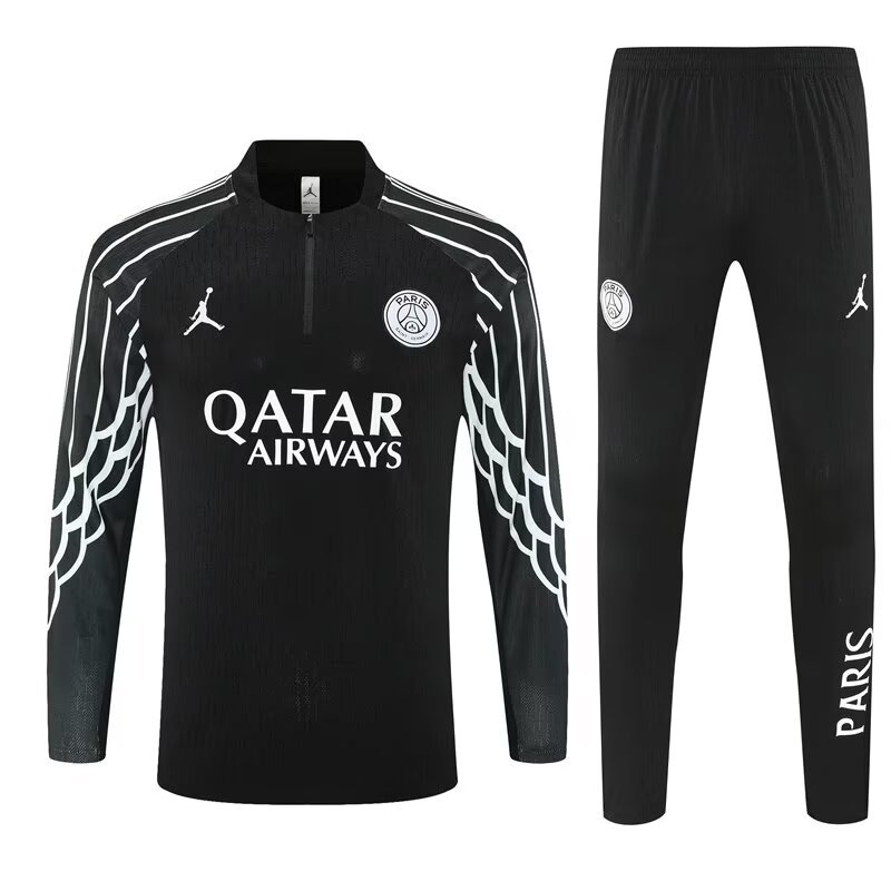 PSG Training Kit Sweatshirt & Pants Set Black 2025/26