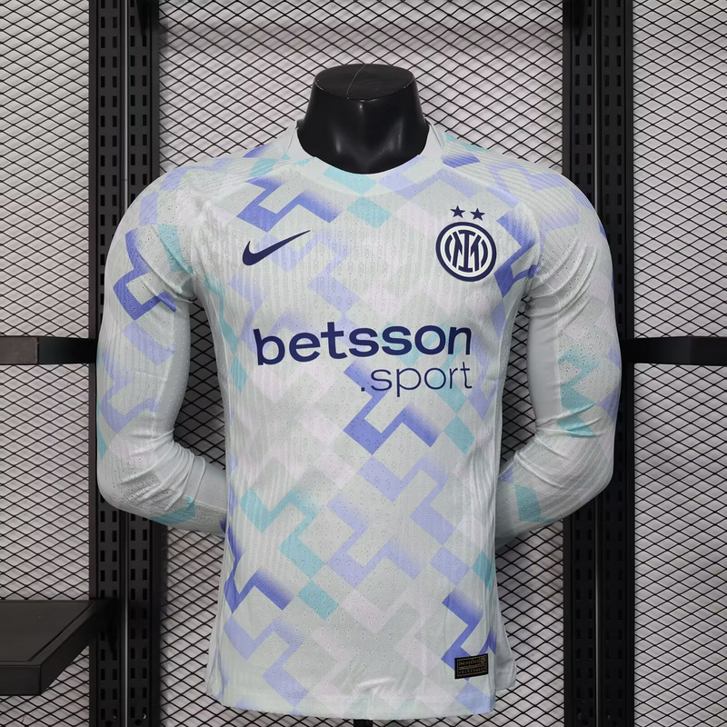 Authentic Soccer Jersey Inter Milan Away Long Sleeve Shirt 2025/26 in White