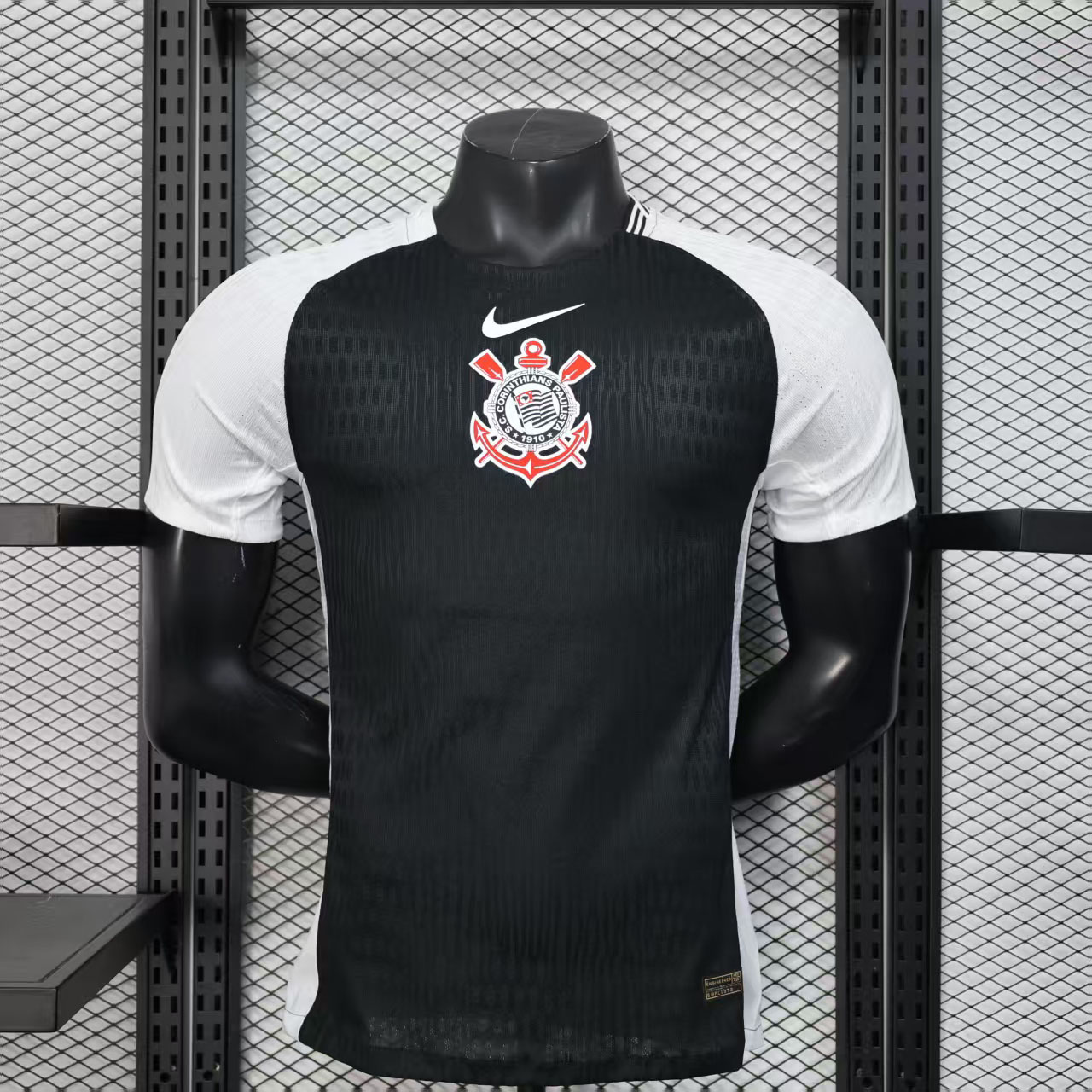 Corinthians Authentic Soccer Jersey Away Shirt 2025 in Black&White