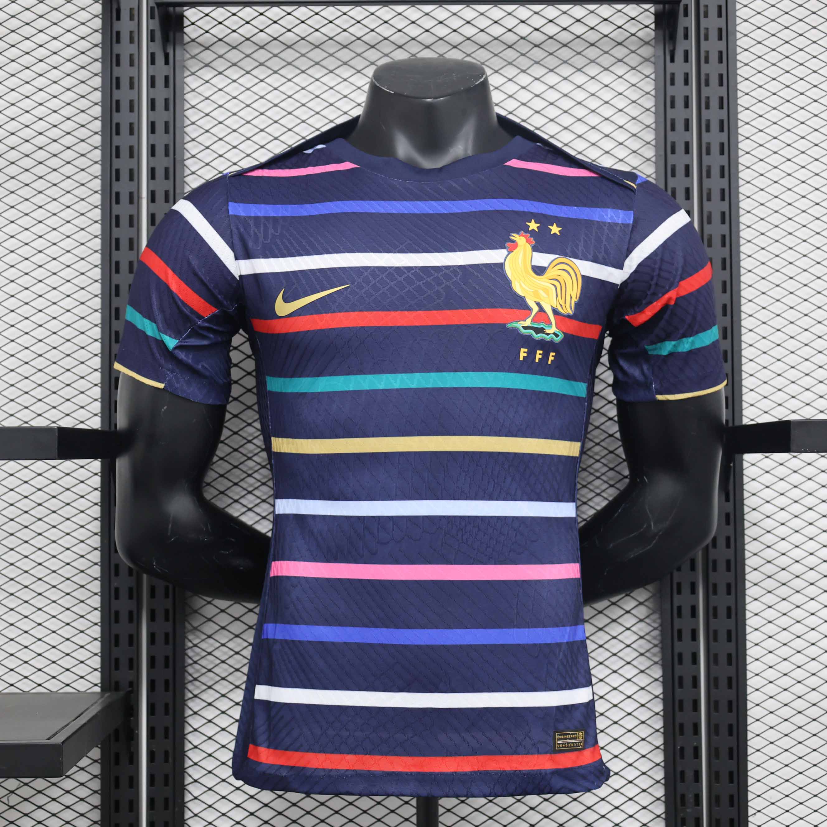 France Authentic Soccer Jersey Training Shirt 2024 in Navy