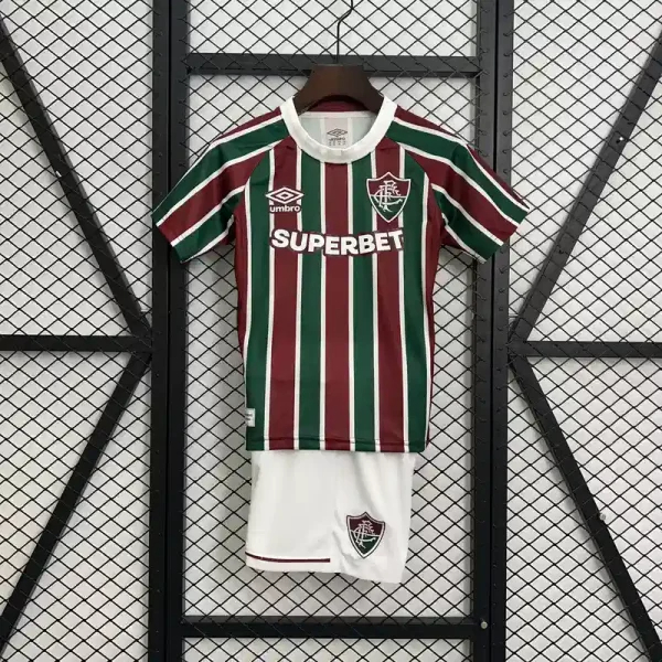 Fluminense FC Soccer Jersey Home Kids Jersey & Shorts Kit 2025-26 in Red&Green